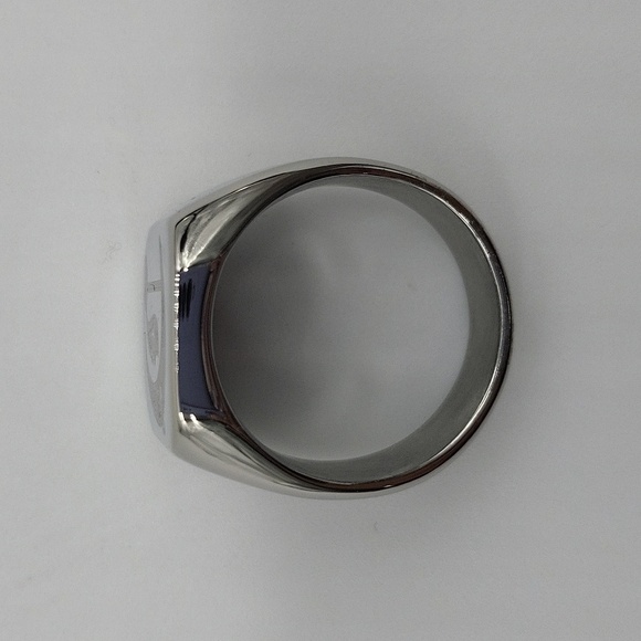 1611- Stainless Steel Handmade Men's Ring Letter D Engraved Size 9.5 NWT - Picture 6 of 8